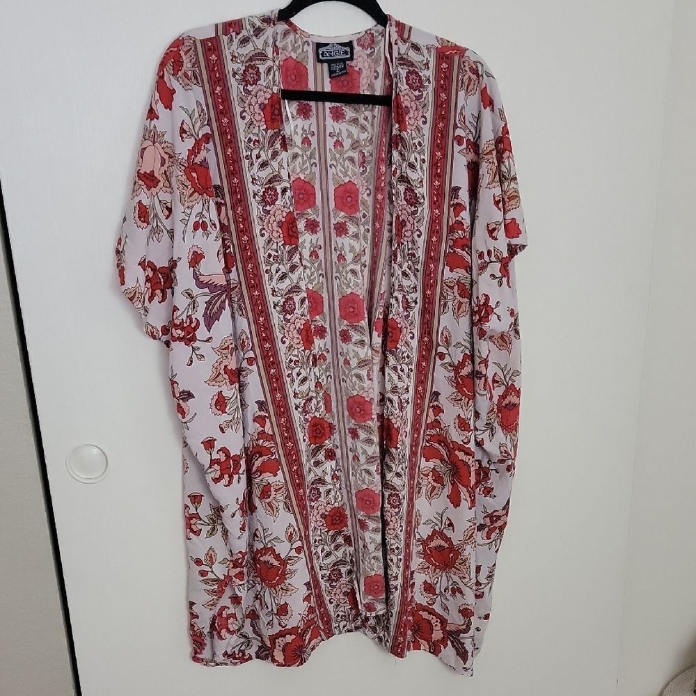 Vintage Floral Kimono - Red and White